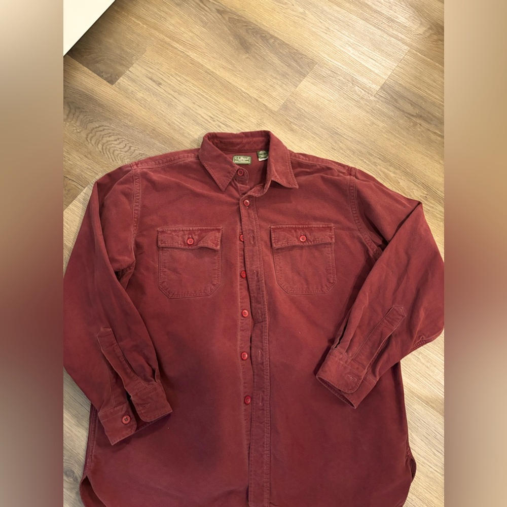 Vintage Heavy Weight Maroon LL Bean Overshirt Sz L